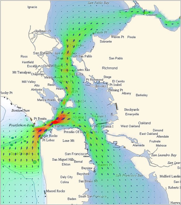 San Francisco Bay tidal model - Rolex Big Boat Series and Melges Worlds San Francisco © Penny Haire